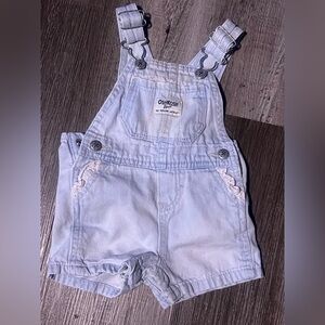 OshKosh B'gosh Kids' Light Blue Overalls with white eyelet detail